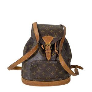 Authentic Louis Vuitton Backpack Bag Montsouris MM Brown Monogram
